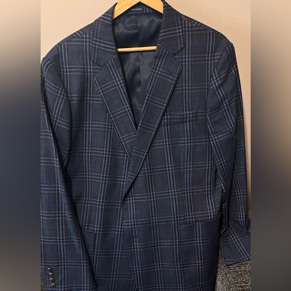 Stafford Classic Fit Blazer 46R Blue Pattern.